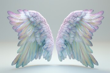 Fototapeta premium Colorful ethereal angel wings illustration