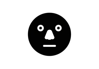 Fototapeta premium Minimalist black and white face illustration with neutral expression on a plain background