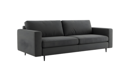Modern Gray Sofa for Living Room Interior, Comfortable Seating Furniture