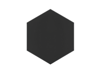 Dark hexagonal shape on a neutral background, ideal for modern design applications