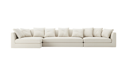 Obraz premium Modern White Upholstered Sofa - Comfortable Living Room Furniture for Modern Home Decor