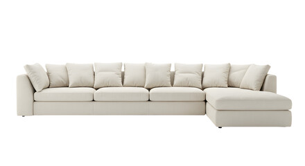 Obraz premium Modern White L-Shaped Sectional Sofa for Stylish Living Room Decor