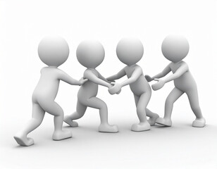 立体　人物　手をつなぐ　生成AI