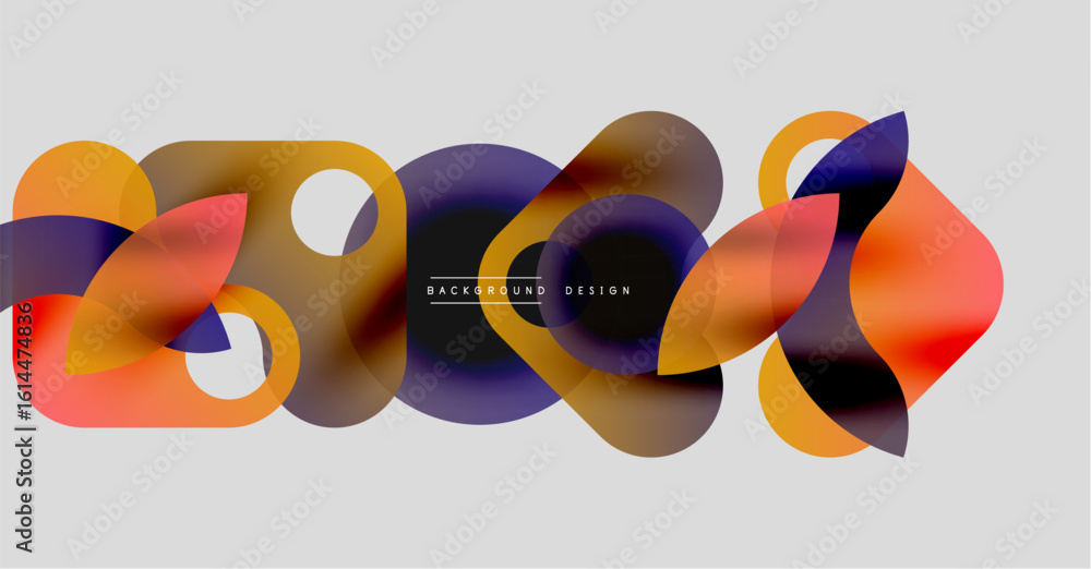 Poster abstract fluid shapes overlap, creating vibrant color blends. modern design element for backgrounds,