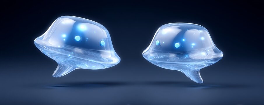 Interactive chatbots engage users in a futuristic digital environment graphic design virtual reality conceptual viewpoint