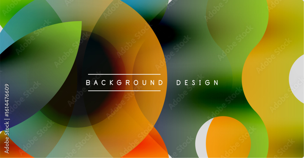 Aufkleber abstract colorful circles overlap. modern design features gradients, transparency. text reads backgr