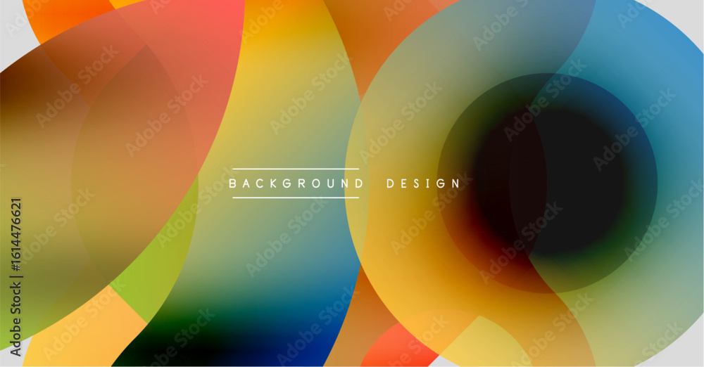 Poster abstract colorful overlapping circles create dynamic visual texture. modern design elements suggest 