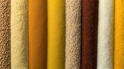 Panicum miliaceum or proso millet, broomcorn millet, hog millet, Kashfi millet, red millet, and white millet isolated