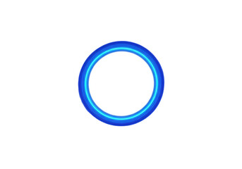Bright blue circular light ring with a blank center, creating a modern, futuristic effect