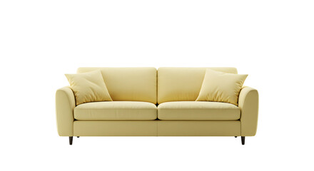 Elegant Cream Sofa with Cushions for Modern Living Room Interior