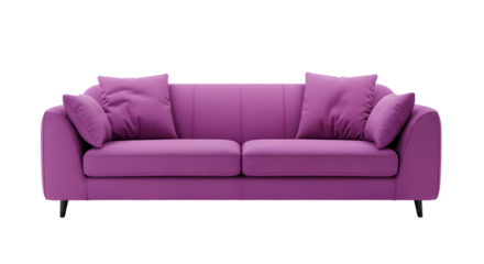 Modern Purple Sofa with Cushions - Stylish Living Room Furniture for Home Decor