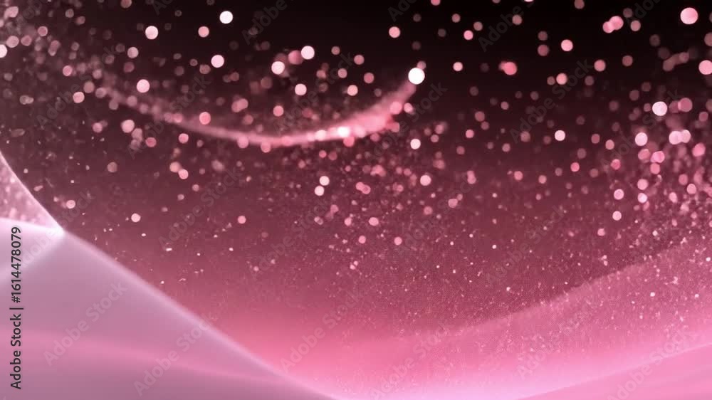 Poster mesmerizing abstract background soft pink particles sparkle and flow, creating dreamy atmosphere of 