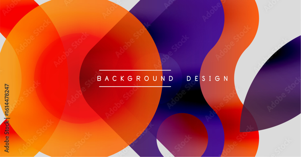 Poster abstract colorful shapes overlap. gradient hues create dynamic visual effect. modern design element 