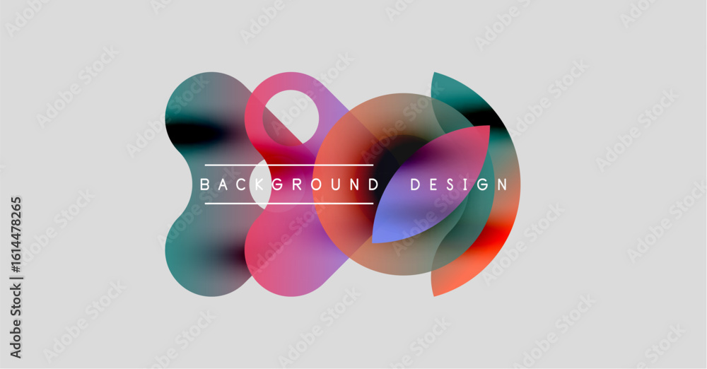 Poster abstract colorful shapes overlap, creating dynamic background design. soft gradients, modern aesthet