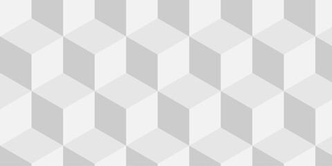 Abstract vector Structure white block box cube seamless pattern grid vintage surface triangle web monochrome square texture white background.	