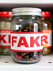 Jar with fake label