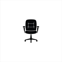 Black office chair with padded seat and back on white background desk chair computer chair