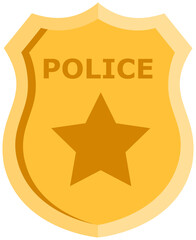golden star badge police icon