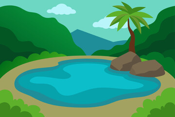 Fototapeta premium tropical island with palm trees