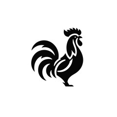 Rooster Silhouette Icon – Vector Farm Animal Symbol