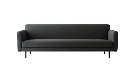 Modern Black Sofa in Minimalist Living Room Setting