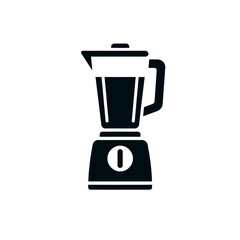 Silhouette illustration of a modern blender, filled with liquid.