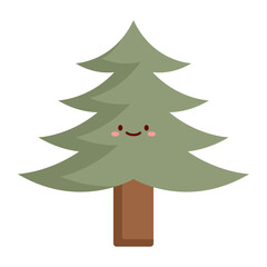 Green Pine Tree Flat Icon