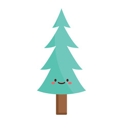Green Pine Tree Flat Icon