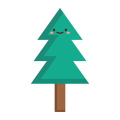 Green Pine Tree Flat Icon