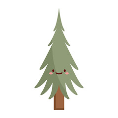 Green Pine Tree Flat Icon