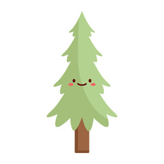 Green Pine Tree Flat Icon