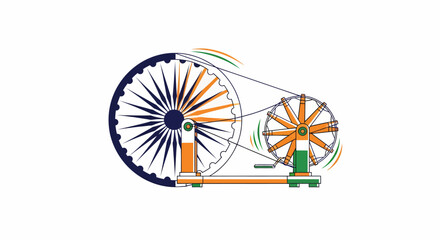 ashoka chakra, independence day india, spinning wheel with chakra and national freedom elements