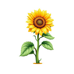 Obraz premium Vibrant sunflower plant with detailed petals isolated on transparent background