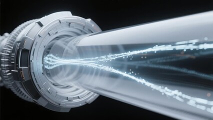 Futuristic Energy Beam Emitter with Radiant Light Streams