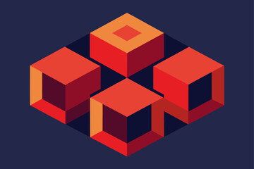 Obraz premium abstract red and yellow cubes