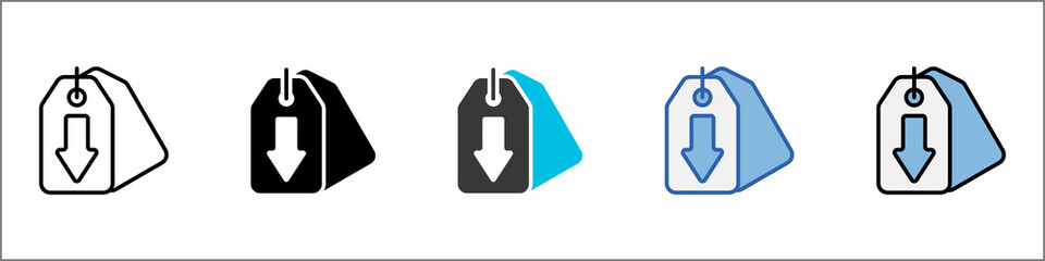 Price Drop Icon Pack Multistyle Illustration