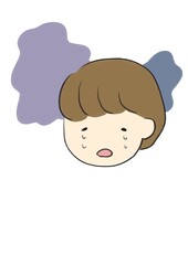 不安で泣いている女性