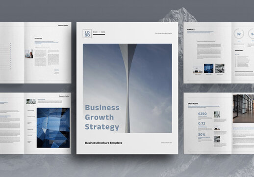 Blue Compact Biz Pack Brochure Layout