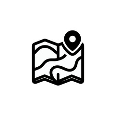 Black Map Silhouette Icon Set – Flat Vector Map Symbols