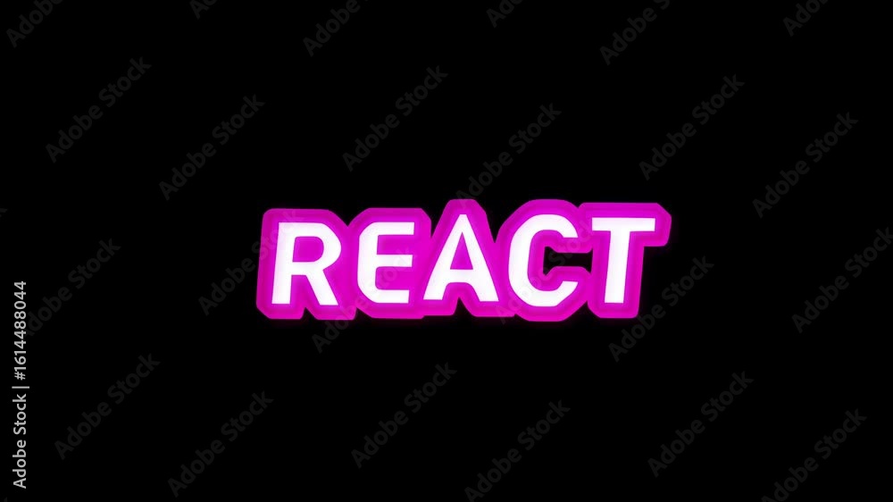 Poster colorful animated text effect with the word 'creative' pulsating in vibrant pink and white colors ag