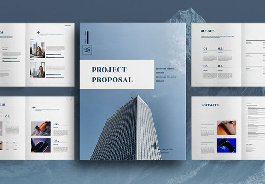 Blue Business Essentials Proposal Brochure Layout