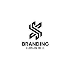Modern initial letter SX logo template
