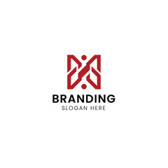 Modern initial letter H human logo template