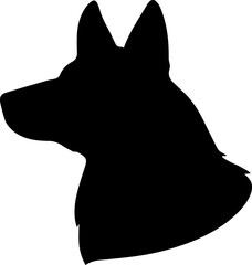 Silhouette of a dogs head.Vector.