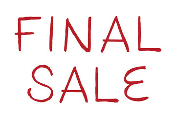 Final sale lettering Handwritten word Modern brush calligraphy Template for marketing ad, print, web, banner, poster, flyer Ink illustration