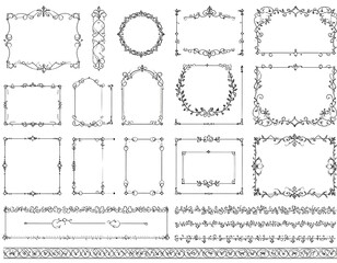 Collection of ornate, decorative frames and borders in a classic style