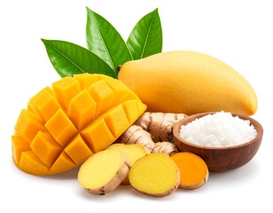 Fresh mango, ginger, turmeric, and salt