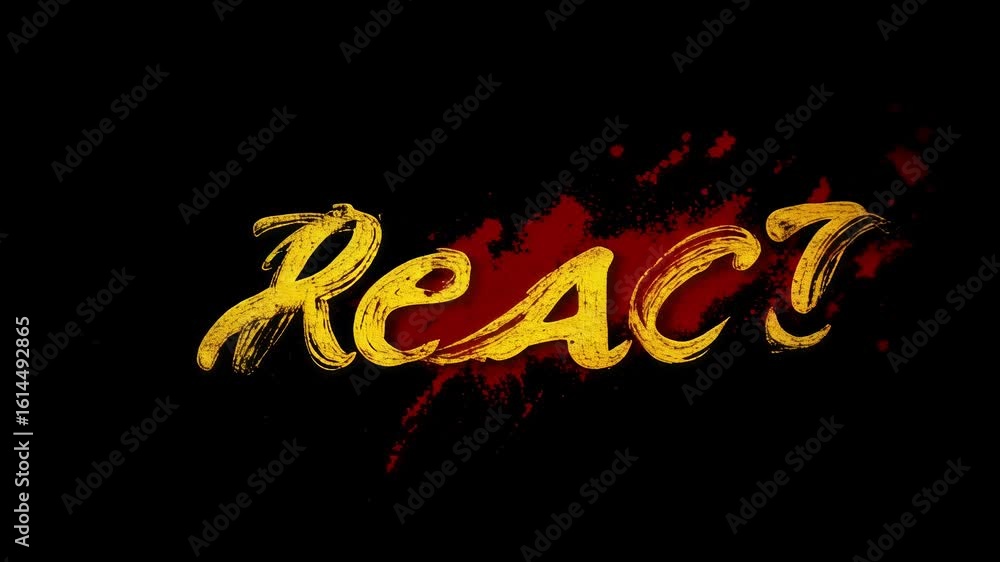Poster dynamic and creative text animation showcasing the word 'dynamic' in vibrant gold with splashes and 