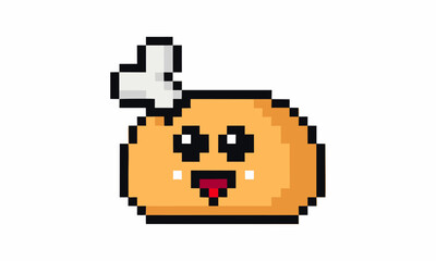 Cute chicken cartoon pixel illustration