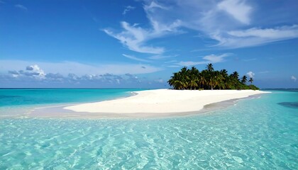 Fototapeta premium Island palm trees white sand